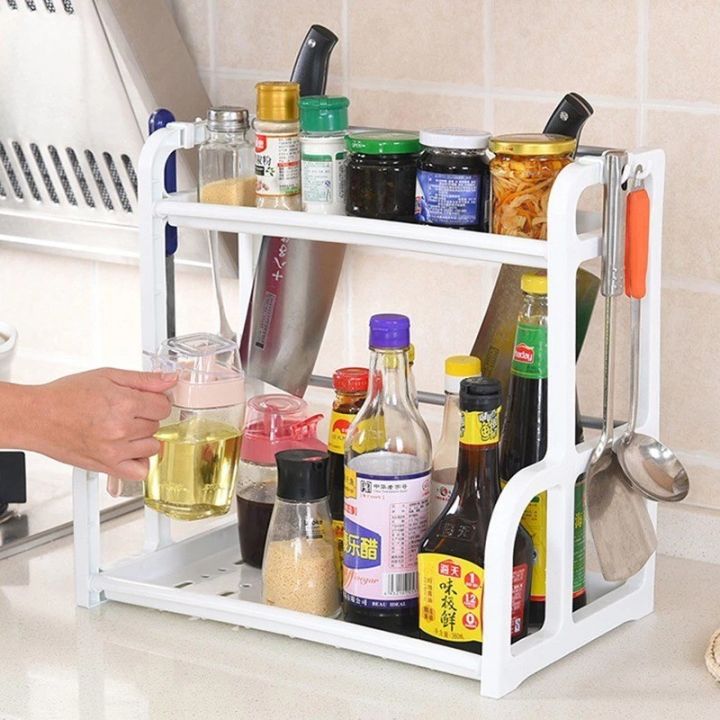 2 Tier Kitchen Storage Rack Organizer Shelf – Multipurpose Spice ...