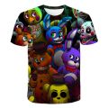 Newest Fashion Five Night at Freddy T Shirt Summer Short Sleeve O-neck T shirt Horror Game FNaF Series Children's 4-14Y T shirts. 