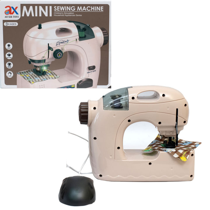 Sewing Machine, Mini Portable Small Compact Lightweight Household Handheld Multi Function Sewing Machine, Household Sewing Machine, Electric Sewing Machine, for Beginners - Peach