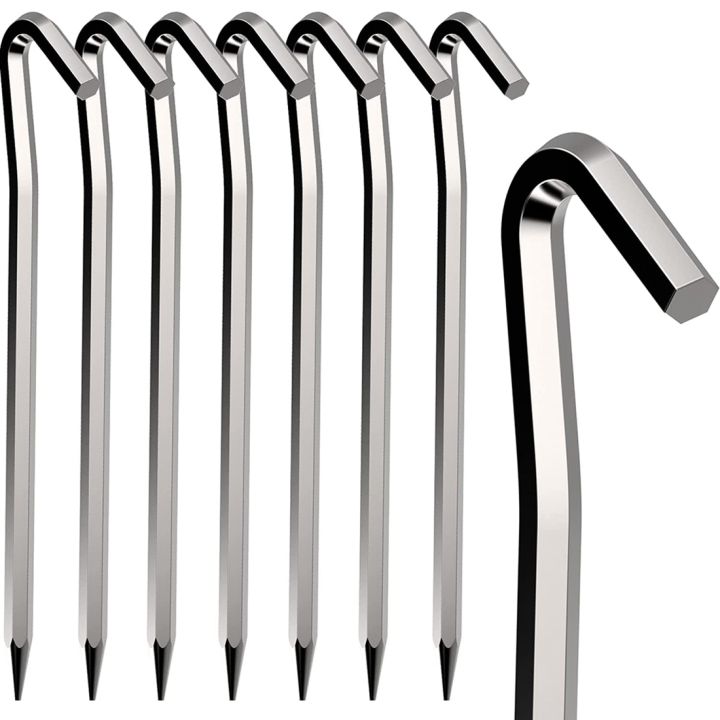 Tent Pegs 8 PCS 18cm Metal Heavy Duty Tent Hooks Aluminum Alloy Rust Free Camping Tent Ground Pegs Daraz.lk