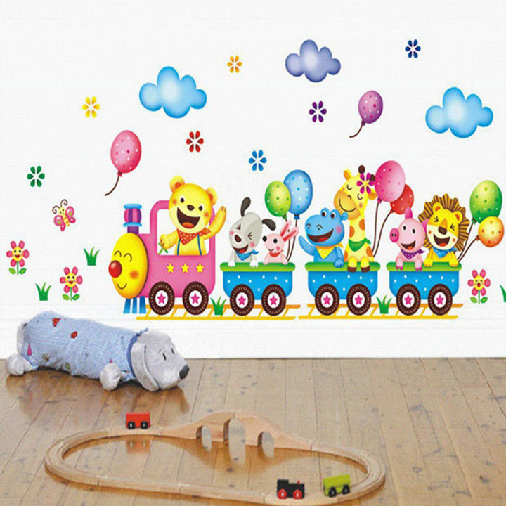 Animals%20DIY%20Train%20Wall%20Sticker%20for%20Kids%20Baby%20Room%20Nursery%20Home%20Decor%20Mural%20Art%20SEVICH%20-%20Image%203