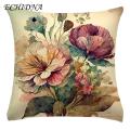 Long-lasting Pillow Cover Floral Print Cushion Cover Pillowcase Soft Durable Decorative Pillowslip for Easy Maintenance Favorite. 