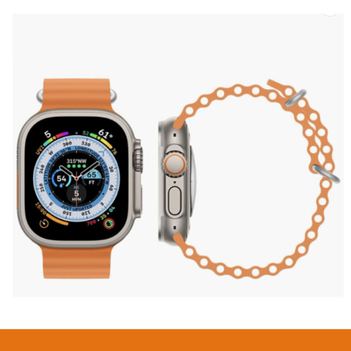 8 Series XS8 Pro Ultra Smart Watch Ocean Band Loop Wrist Strap - Orange