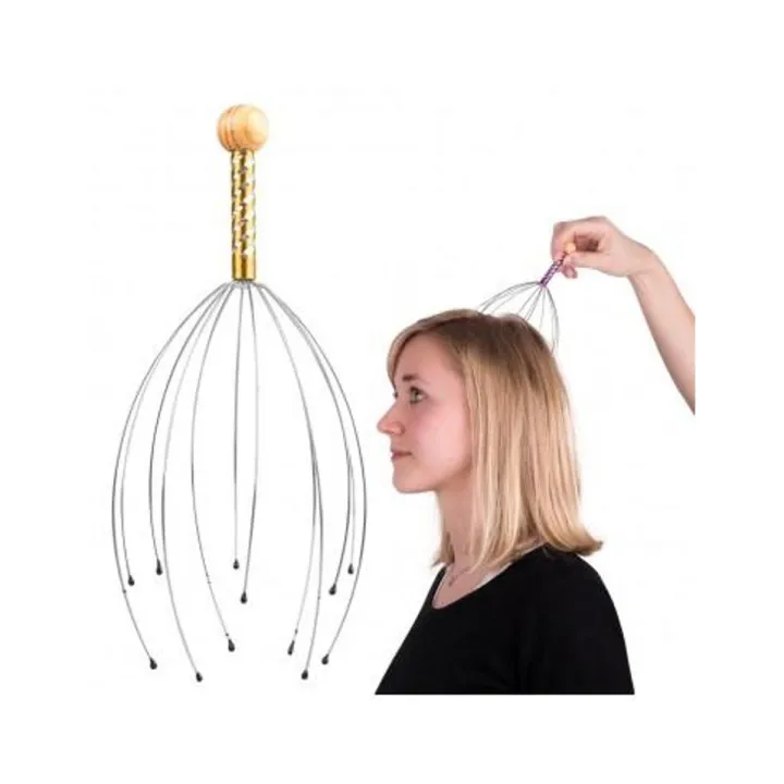 Head Massager Therapy Stainless Wire Hand Held Head Scalp Massager