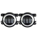 4 Inch Angel Eyes LED Fog Light Car Front Foglight 15000LM Replacement Auto Lamp DRL Driving Fog Lamp for Offroad. 