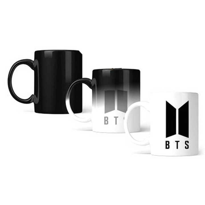 KPOP BTS Logo Colour Changing Limited Magic Coffee Mug Cup BT21 Heat Changing