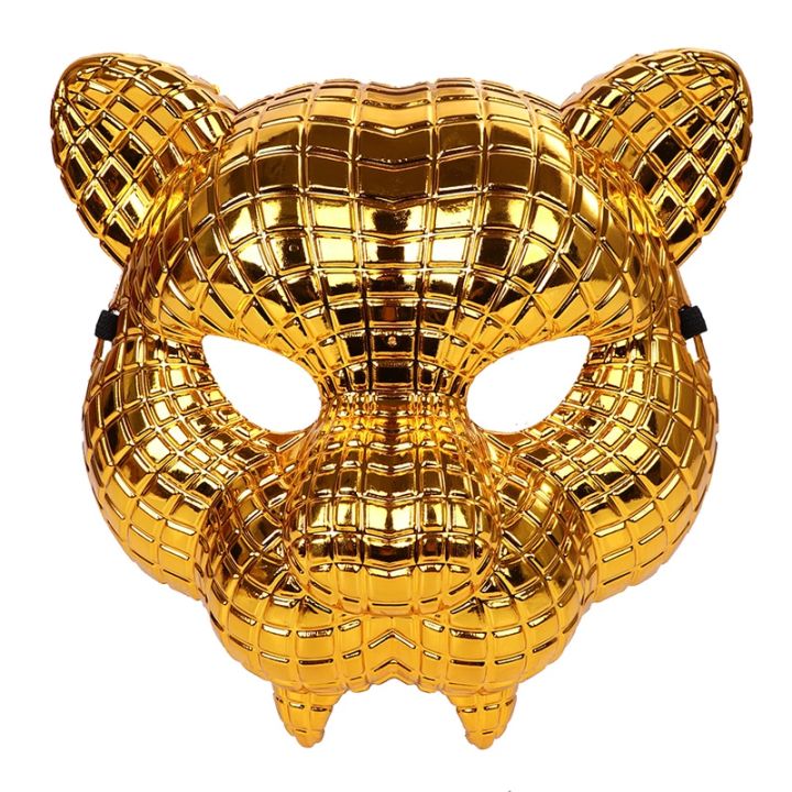 Halloween Costume Zoo Animal Masks Golden Leopard Face Mask Party Masquerade Half Face Mask