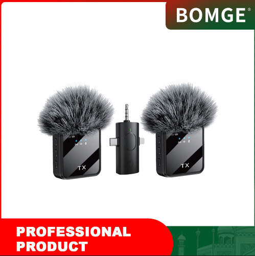 Lavalier Microphone with Live Monitoring/Audience Avoidance, Reverb Mute Noise Cancelling Mini Bluetooth Clip-On Microphone for iPhone iPad Mobile Phones