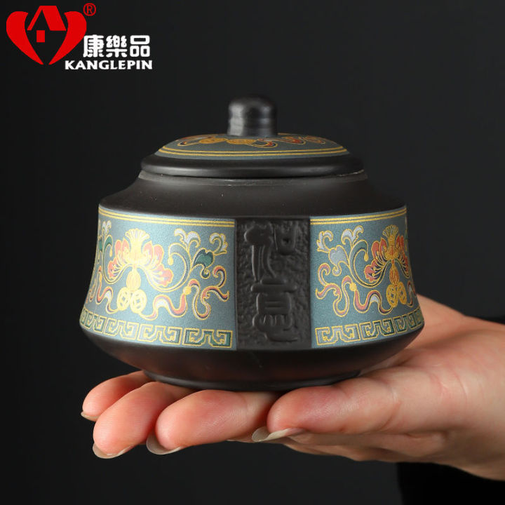 Kanglepin Purple Sand Tea Cup High-End Personal Dedicated with Cover Strain Tea and Water Separation New Chinese Three Mu Pottery Tea Caddy