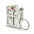 Mini Holy Bible Book Keychain – Silver, 170 Mini-Pages of Bible Passages. 