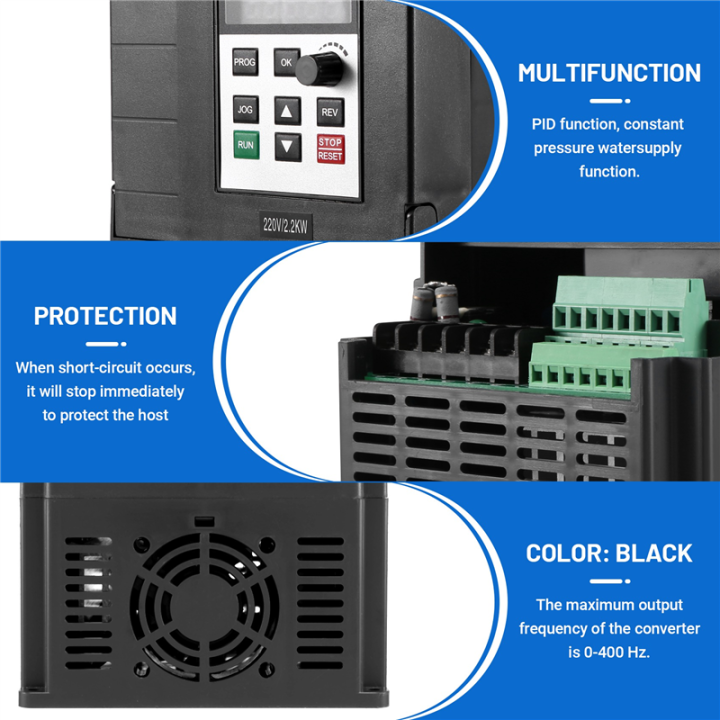 2.2KW 220V Variable Frequency Drive Inverter Single to 3 Phase CNC VFD ...