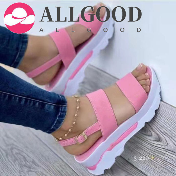 【ALLGOOD】 Fashion Wedge Female Platform Buckle Strap Street Summer Shoes Punk Beach Wedges Women Sandals Chunky Sandalias De Mujer