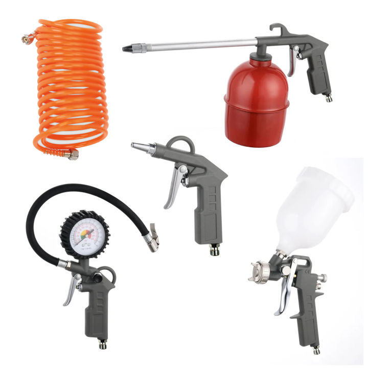 5 Piece air Tool kit Air Hose, Tyre Inflator, Air Fluid Gun, air Hose, and Paint Spray Gun