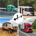 150Db 24V Air Horns Black Horn for Truck, Single Trumpet Truck Air Horn, for 24V Vehicles Train Car Ship Boat Lorry, 17 Inch. 