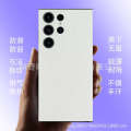 Lambskin Texture Samsung S24 Ultra Plain Leather Compatible with Frame S23+ Color Changing Film 24 Phone Back Sticker. 