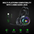 Gaming Headset 7.1 Stereo Surround Bass Earphone Headphone with Mic LED Light for Computer PC Gamer Noise Cancellation Headset. 
