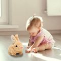 Electric Plush Rabbit Stuffed Bunny Interactive Soft Bunny Toy Mumble Walking Baby Educational Toy. 