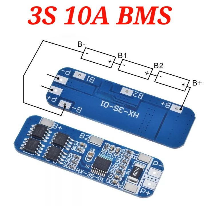 3S 12V 18650 BMS 10A BMS Charger Li-ion Lithium Battery Protection Board Circuit Board 10.8V 11.1V 12.6V Electric