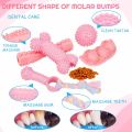 5-piece set of small dog teeth grinding toys, soft rubber cute pink dog toys, teeth cleaning toys, soft rubber rope dog toys, fu. 