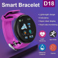 D18 Pro Smart Watch USB Charging Bluetooth Messages Reminder Sports Heart Rate Monitor Fashion Bracelet of Men for Android IOS. 