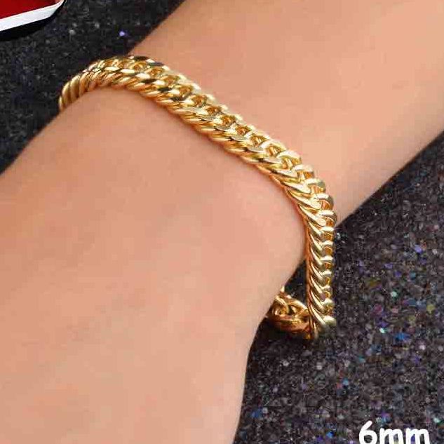Gold%20Plated%2018K%20Gold%20Chain%20Bracelet%207mm/6mm%20for%20Girls%20and%20Boys%20Ladies%20and%20Gents%20-%20Image%204