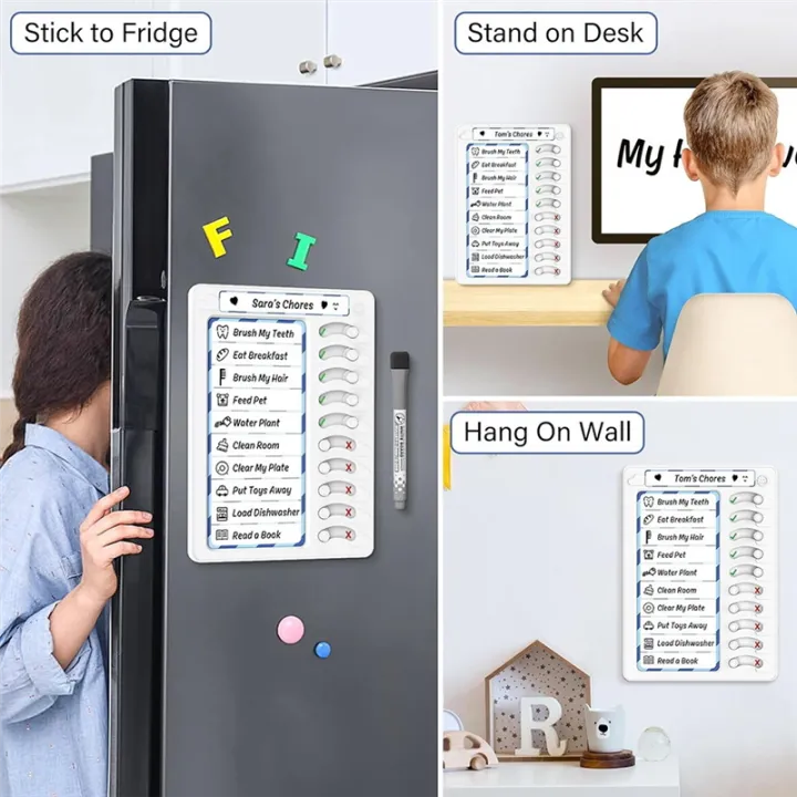 Erasable%20Chore%20Chart%20for%20Kids%20for%20Kids%20to%20Do%20List%20Routine%20Task%20Planning%20Board%20with%20Magnetic%20Stickers%20Refrigerator%20Magnet%20Easy%20Install%20-%20Image%204