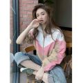 Color Contrast Patchwork Thin Coat Women's Sun-Protective Clothing Design Sense Niche 2023 Spring and Summer New Loose Baseball Uniform Tide. 