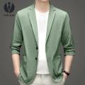 Prism Men Lightweight Suit Coat Men's Formal Business Suit Coat Lapel Long Sleeve Jacket Anti-wrinkle Solid Color Cardigan Style Formal Occasion Suit Coat. 