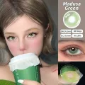 O2GIRL Contact lenses Color  blue green gradient (0.00~8.00) 14.2mm Medusa  Yearly. 
