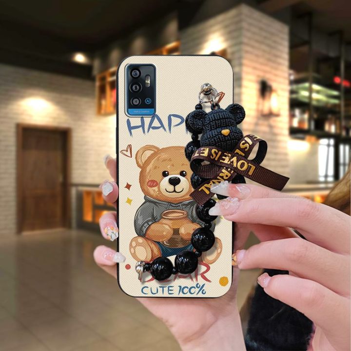 Dirt-resistant%20phone%20case%20Phone%20Case%20For%20ZTE%20Blade%20A71/Optus%20X%20Swift%205G%20cute%20Back%20Cover%20Cartoon%20Bear%20bracelet%20silicone%20-%20Image%204