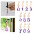 Number Keychain Number Key Jewelry Ornament Key Accessory Number Key Tags Key Chain for Boys Girls Thanksgiving Backpack Bag Valentines. 
