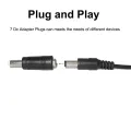 8 in 1 Universal 5V DC Jack Charging Cable Power Cord USB to DC Power Cable Connectors Adapter for Router Mini Fan Speaker. 