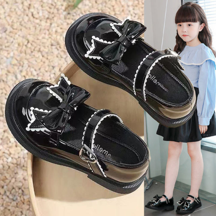 Girls'%20Shoes%20Princess%20Little%20Leather%20Shoes2023Summer%20New%20Soft%20Bottom%20Children's%20Spring%20and%20Autumn%20Black%20Shoes%20SummerjkDress%20-%20Image%204