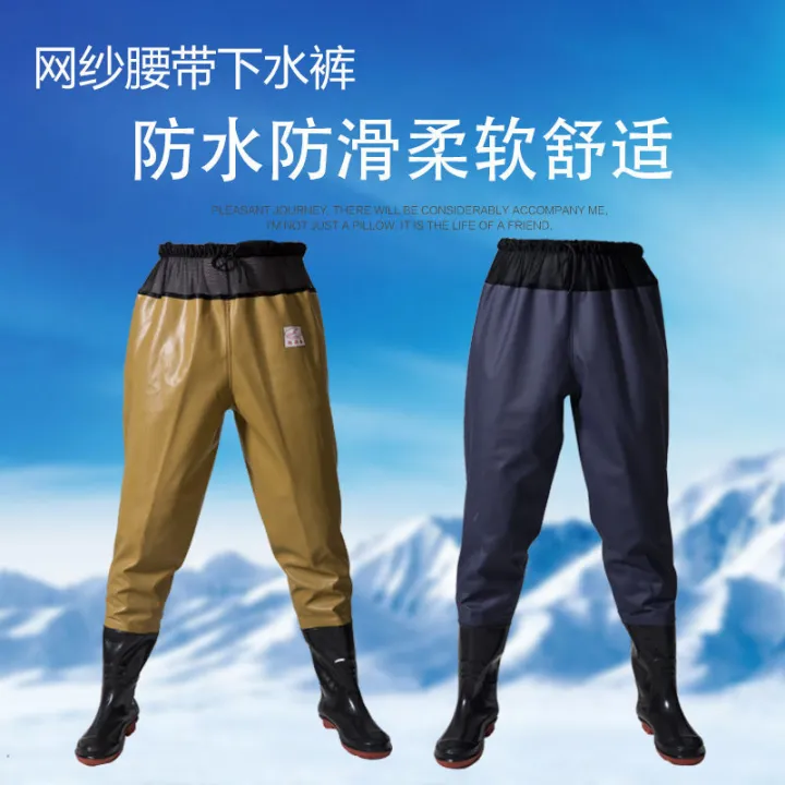 Thickened%20Half-Body%20Wader%20Waterproof%20Clothes%20Rain%20Pants%20Men's%20Fishing%20One-Piece%20Full%20Body%20Fishing%20Leather%20Water%20Fork%20Pants%20Water%20Pants%20Rain%20Boots%20-%20Image%203