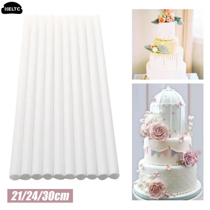 10PC Reusable Stacking Cake Straws Cake Support Rod Plastic Dowel Rods ...