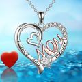 Heart Mom Double Love Mother Necklace for Women Zircon Letter Initial Pendant Chain Necklace Mothers Day Gift Designer Jewelry. 