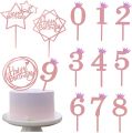 Rose Gold Crown Number Cake Topper - 0 to 9 Numbers - Birthday Cake Topper. 