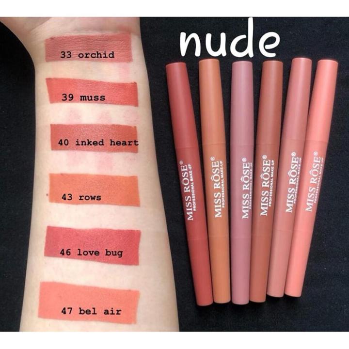 Miss Rose 2 In 1 Lipstick And Lip Liner Nude Collection