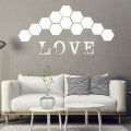English Letters Acrylic Mirror Wall Sticker 3D Effect Silver Alphabet Words Poster Wall Sticker Decals for DIY Home Office Decor. 