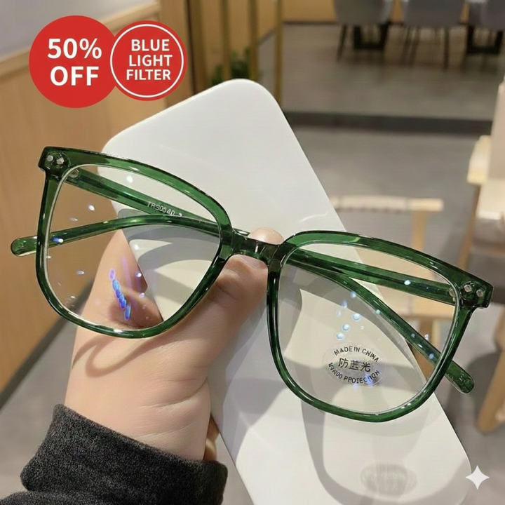 Higher Grade Blue Light Filter Retro Design Clear Lens Computer Glass Mari Clear Lens Blue Light Filter Unisex Ladies and Men Clear Lens Protection Lens Stylish Girls and Boys Clear Lens Nurd Glasses in Daraz Flyer