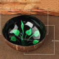 Natural Leaf Pattern Coconut Shell Eco-Friendly Candy Storage Bowl Container Coconut Bowls Home Decoration. 