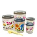 High Quality Plastic 5 Pieces Containers Set With Spoons. 