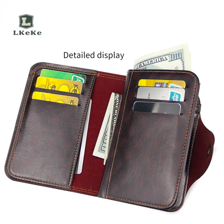 L%20KeKe%20Men's%20Wallet%20Fashion%20Vintage%20Multi-card%20Slot%20Wallet%20with%20Magnetic%20Buckle%20-%20Image%203