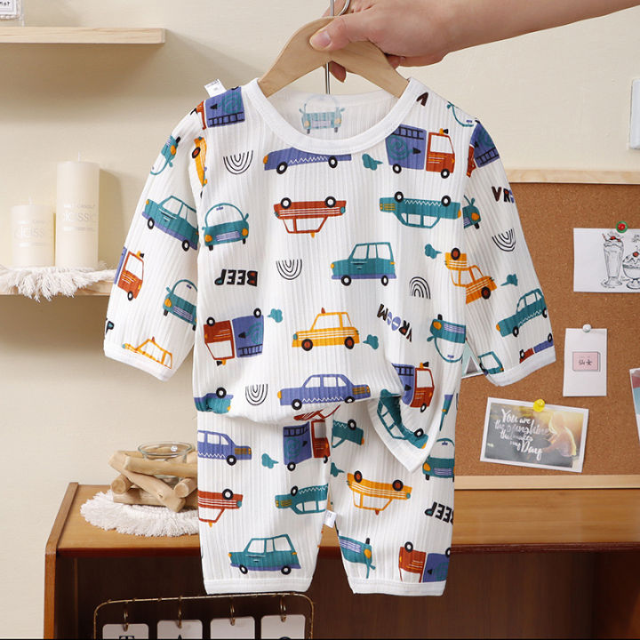 Children's%20loungewear%20set,%20summer%20thin%20men's%20and%20women's%20ice%20silk%20three-quarter%20sleeve%20cotton%20pajamas,%20baby%20breathable%20air%20conditioning%20clothes%20-%20Image%207