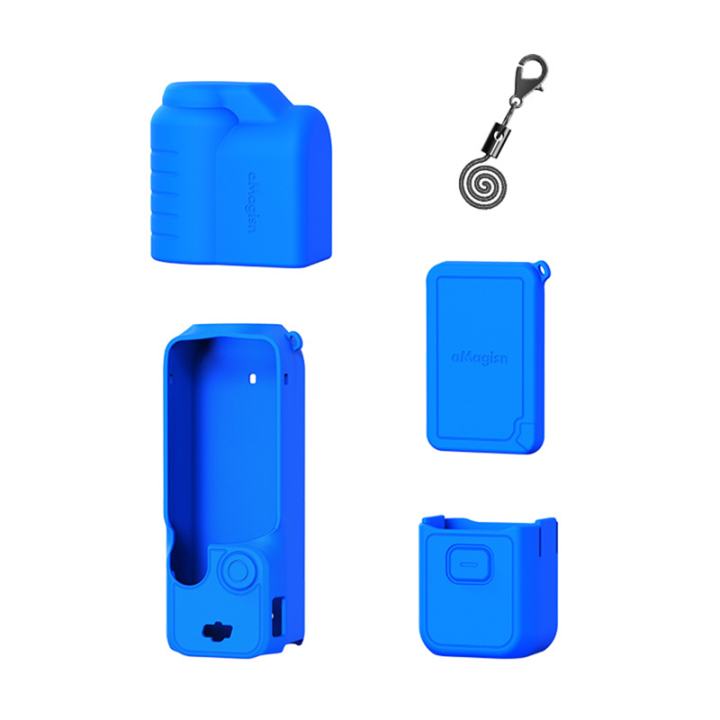 Silicone Cover Fit for Pocket 3 Anti-Scratch Gimbal Camera Handle Soft Lens Protective Case Blue Standard Replacement Parts