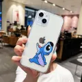 Disney Angry Stitch Phone Case For iPhone 16 15 14 13 12 11 Mini Pro Max X XR Xax 7 8 Plus SE20 Transparent Cover. 