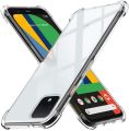 For Google Pixel 4 XL Back Cover Shockproof Transparent Soft TPU Silicone Protector Phone Case with Shock Absorption Bumper Corners. 