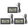1Set Digital LCD Thermometer with 1M Probe Black -50°C - +110°C Temperature Monitor ABS for Fridge, Freezer, Fridge, Aquarium. 