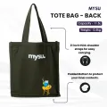 MYSU Heavy Duty Brown Eco Friendly Large Canvas Tote Bag with Zipper - 14.5 inches (L) * 3 inches (W) * 16 inches (H) - Holds up to 15kg. 