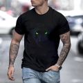 Men animal T-shirt summer short sleeve pullover o neck lion print 3D oversized designer top black casual vintage male clothes. 